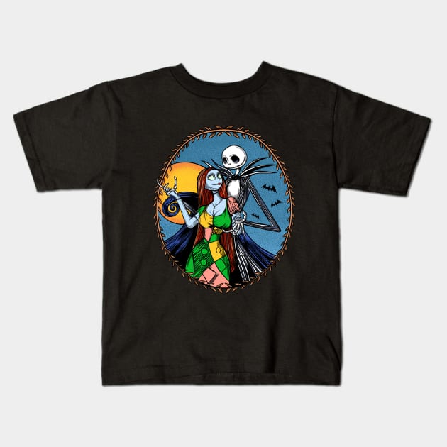 Jack and sally Kids T-Shirt by Mikeywear Apparel